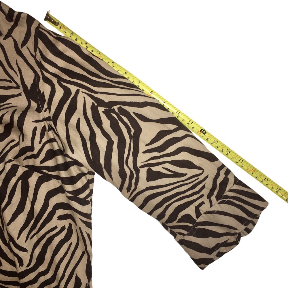 Animal Print Button Down Shirt, Chaps Zebra Print Top, Tiger, 3/4 Sleeve Plus 3x - Picture 14 of 14
